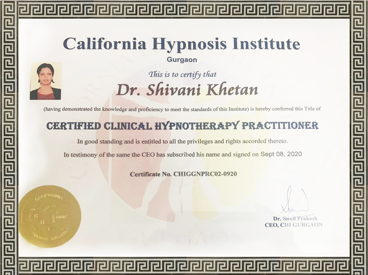 Certified Clinical Hypnotherapy Practitioner